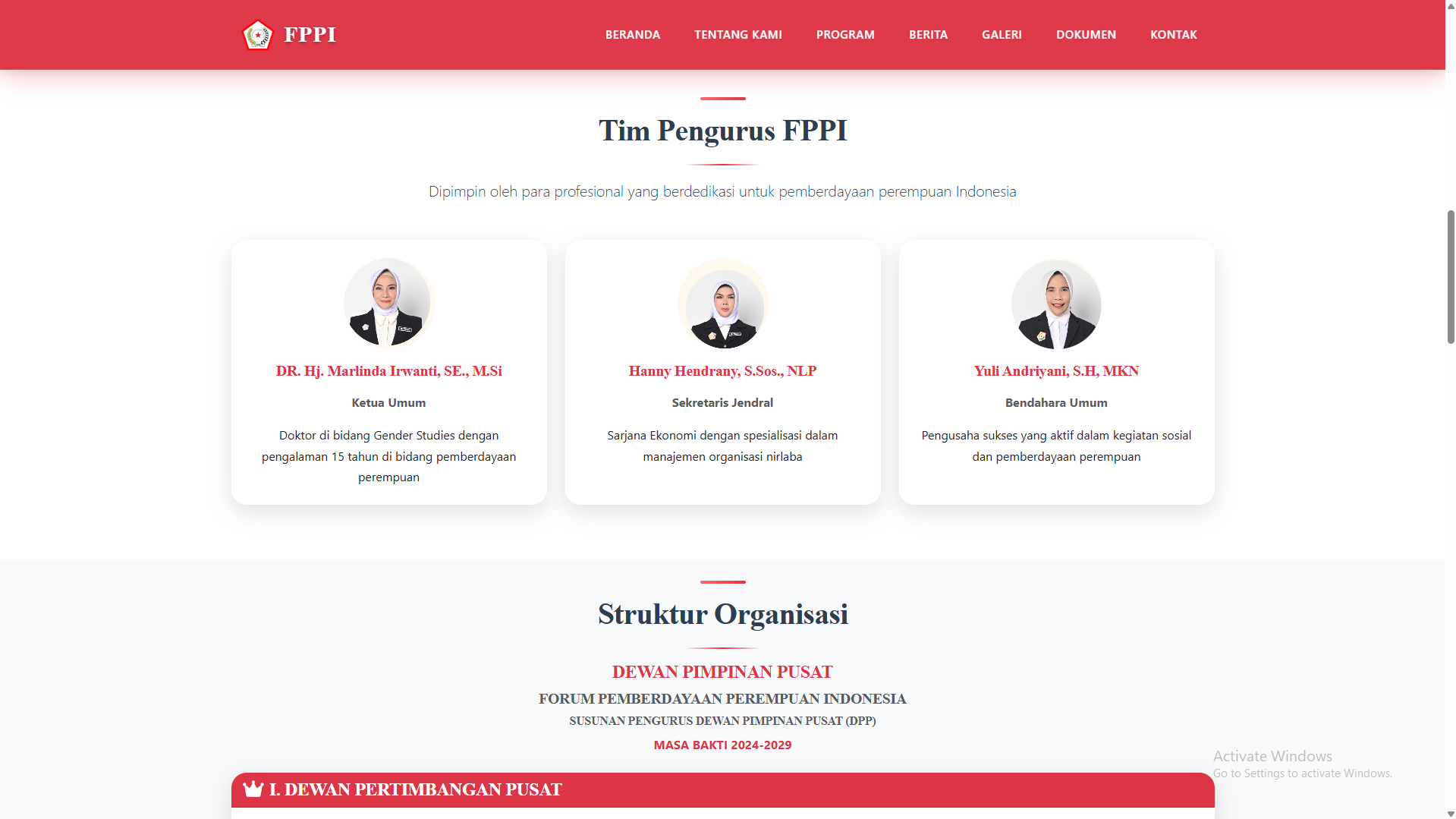 Web Aplkasi Company Profile FPPI Indonesia